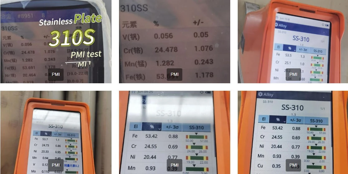 PMI testing of 310S plate